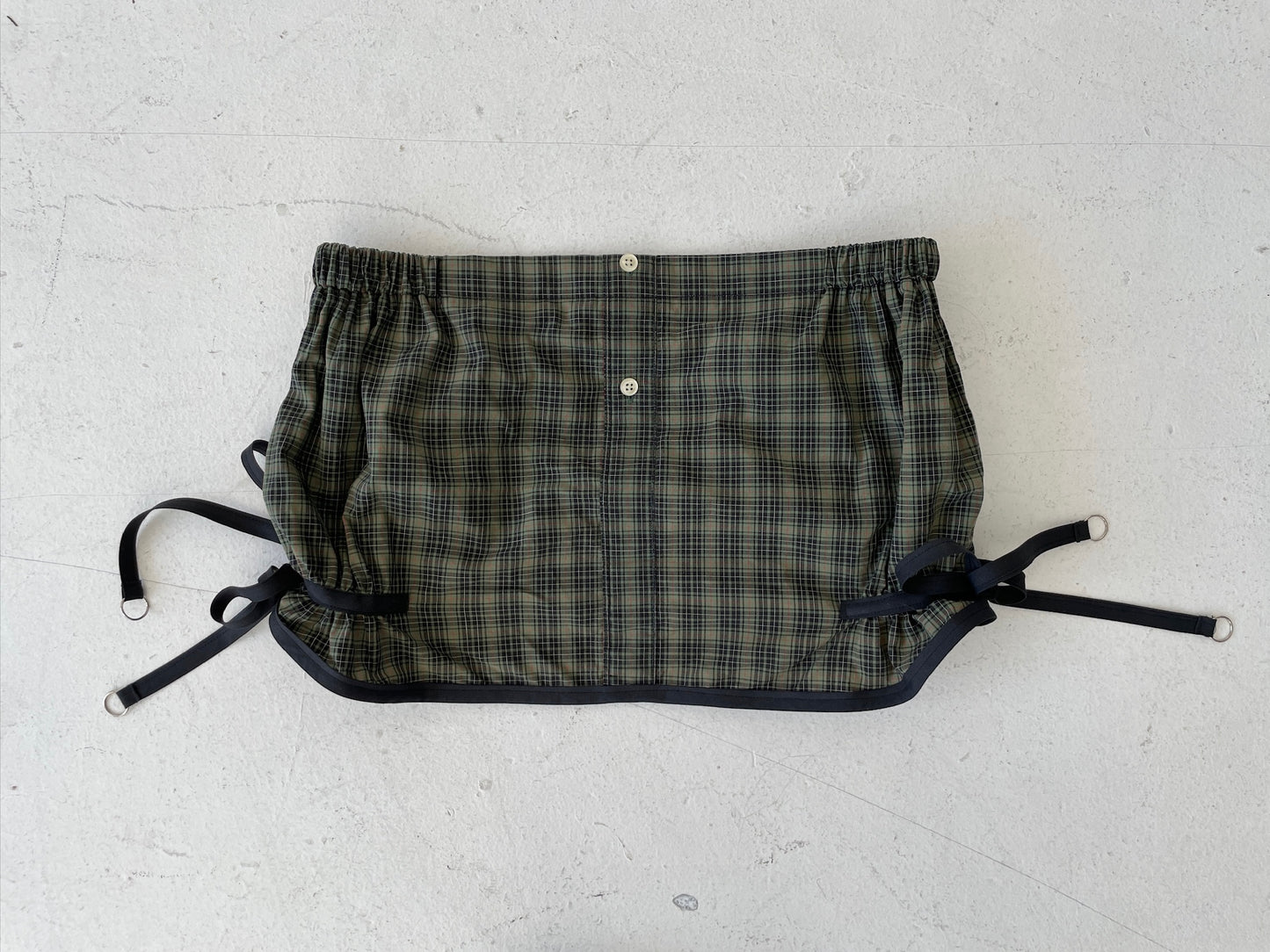 OLIVE SUITING SKIRT