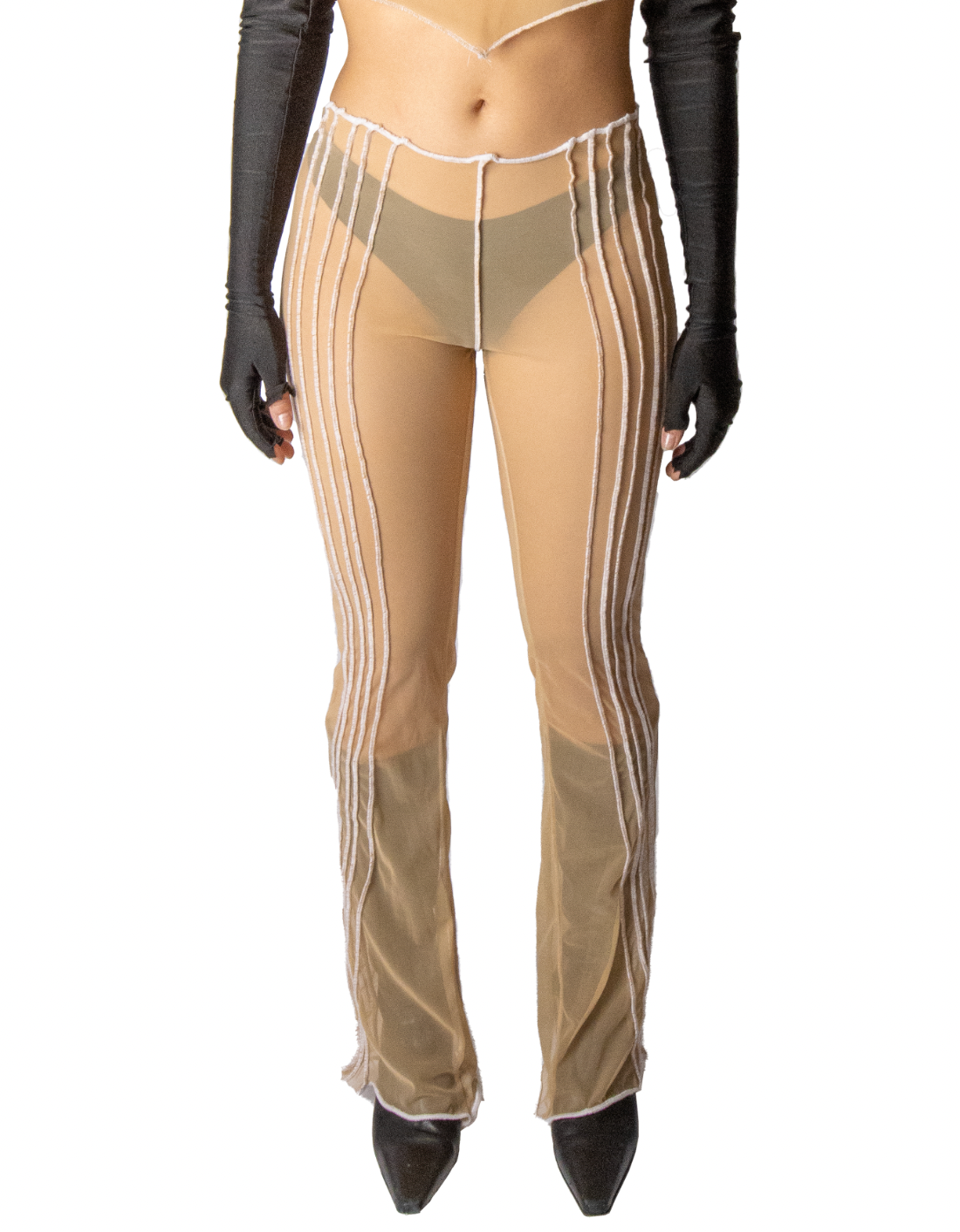 Nude Mesh Pants