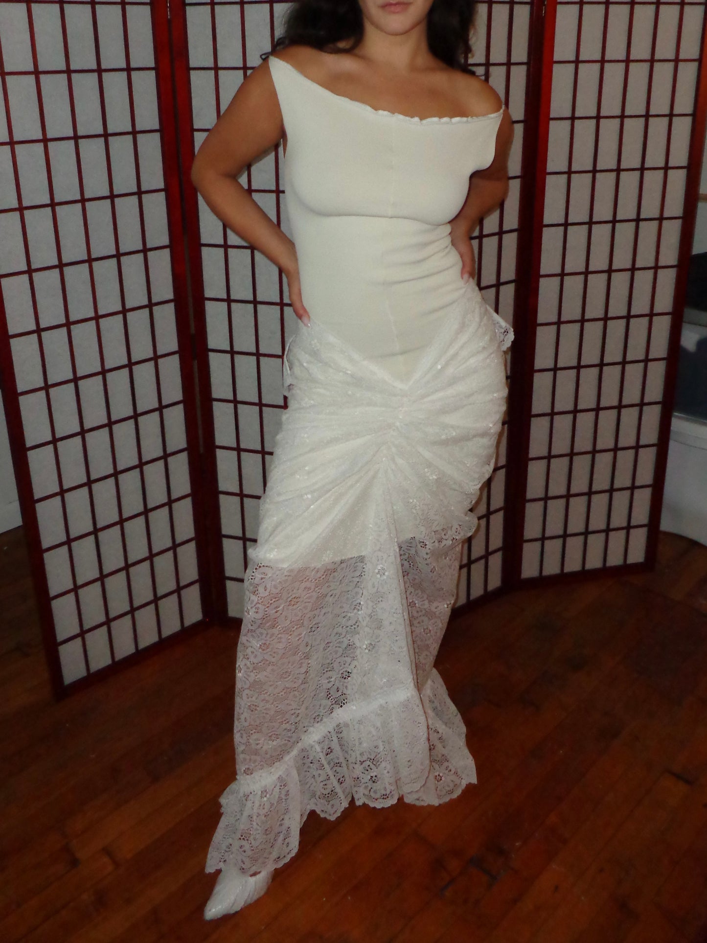 1/1 RUCHED LACE