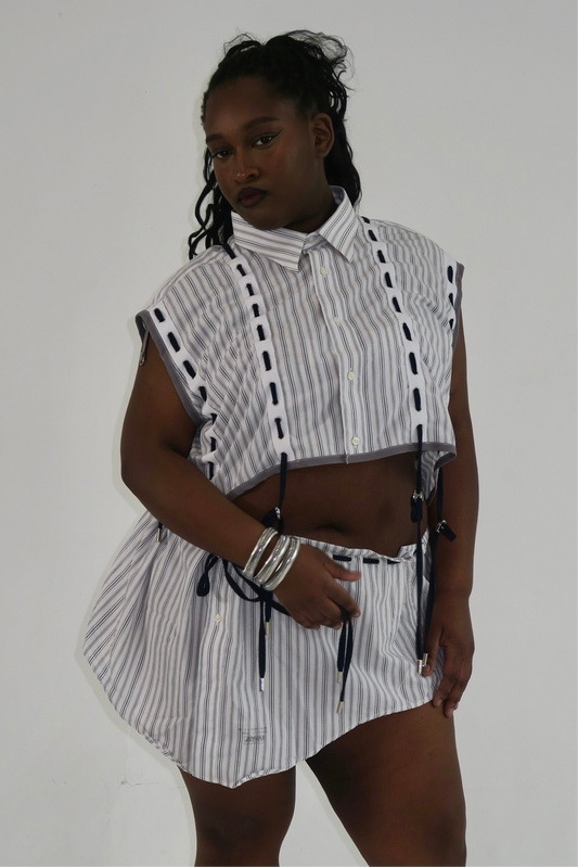 STRIPED TOGGLE TOP