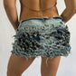 DENIM CURL SKIRT