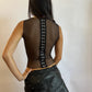 1/1 SHEER MESH APPLIQUÉ TOP