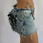 DENIM CURL SKIRT